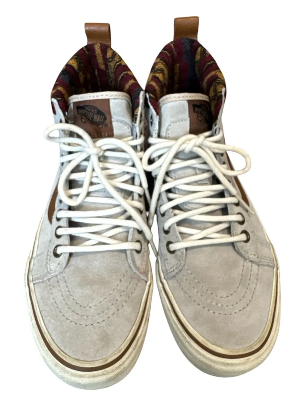 Vans Sk8-Hi MTE Knit Geo High-Top Suede Sneakers in Light Gray Size 6.5M/8W